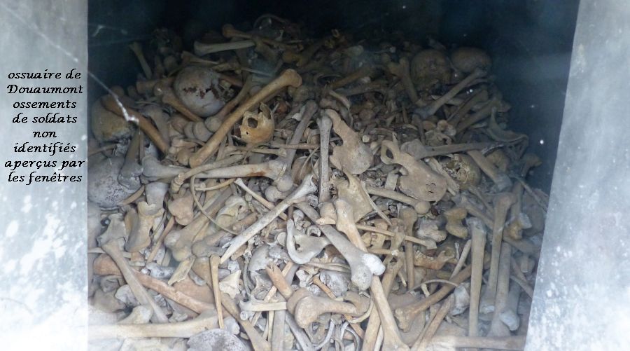 25 P1050526 ossements aperçus par fenêtres ossuaire recueillis chps de bataille des soldats non dentifiés (17)